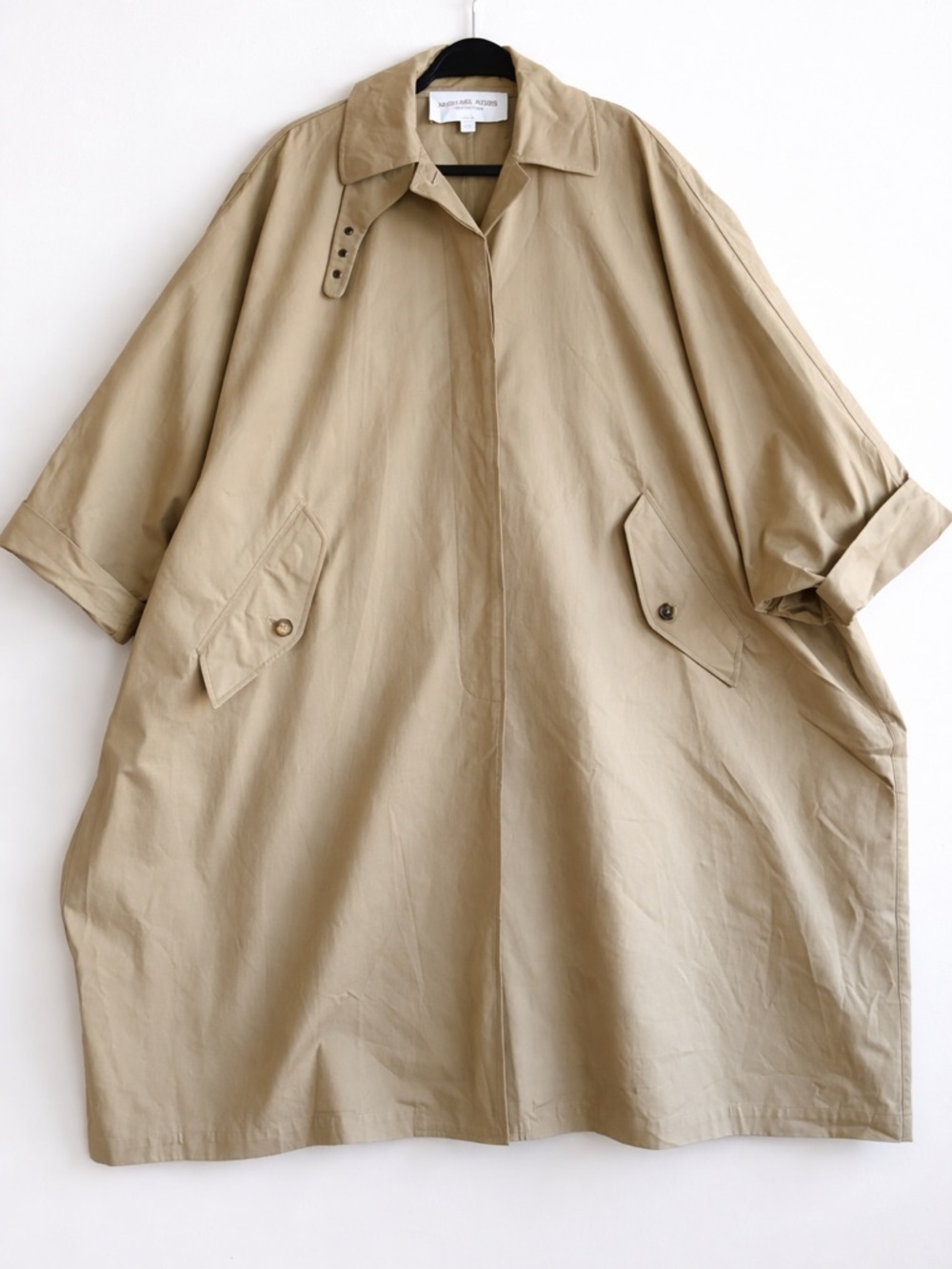 Michael Kors Collection Italian Made Oversized‎ Trench Coat Sand Minimalist OS - Picture 2 of 15